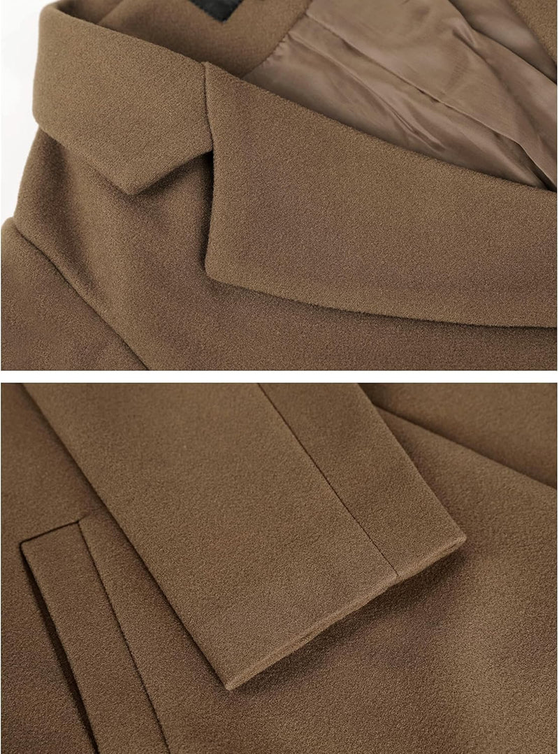 Ladies' Winter Wool Coat with Notch Lapels - Sofia-Beige-XS-State of Style