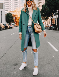 Ladies' Winter Wool Coat with Notch Lapels - Sofia-Beige-XS-State of Style