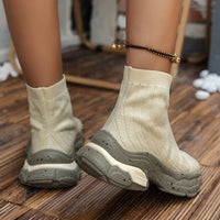 LailaSneaks | Sock Boot Sneakers for Women | Trendy Hybrid Footwear-Beige-4.5-State of Style