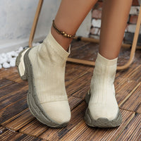 LailaSneaks | Sock Boot Sneakers for Women | Trendy Hybrid Footwear-Beige-4.5-State of Style