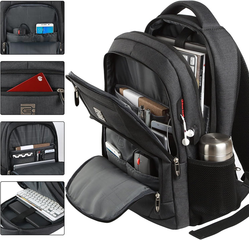 Slim Anti-Theft Laptop Backpack with USB Charging Port