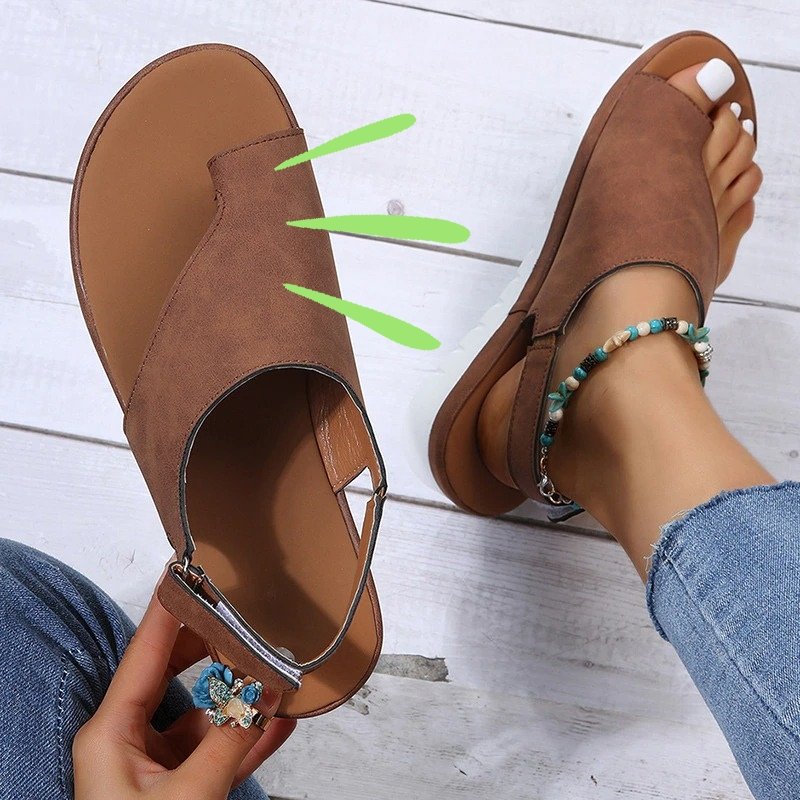 Lara - Orthopedische Corrigerende Koffiekleur Sandalen-Koffie-35-State of Style