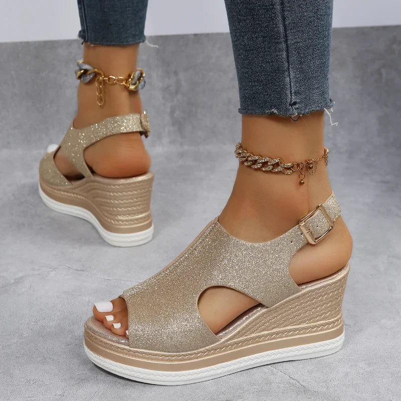 Lara - Orthopedische Gouden Platform Sandalen-Goud-36-State of Style