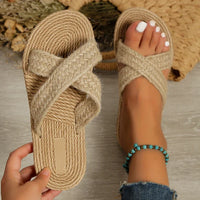 Lara - Orthopedische Khaki Gevlochten Sandalen-36-State of Style