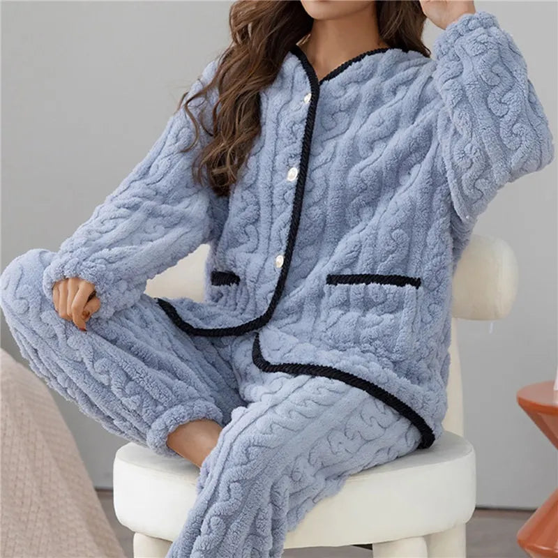 Lara Pyjama Set | Classic, Stylish, Warm & Timeless-Pink-M-State of Style