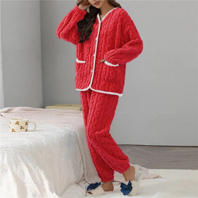 Lara Pyjama Set | Classic, Stylish, Warm & Timeless-Pink-M-State of Style