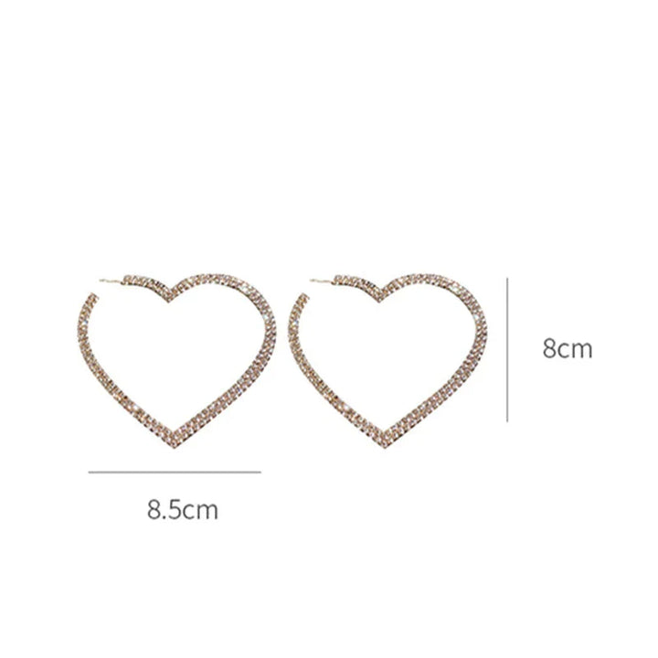 Large Crystal Heart Earrings | Sparkle with Style-Gold-State of Style