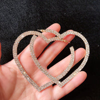 Large Crystal Heart Earrings | Sparkle with Style-Gold-State of Style