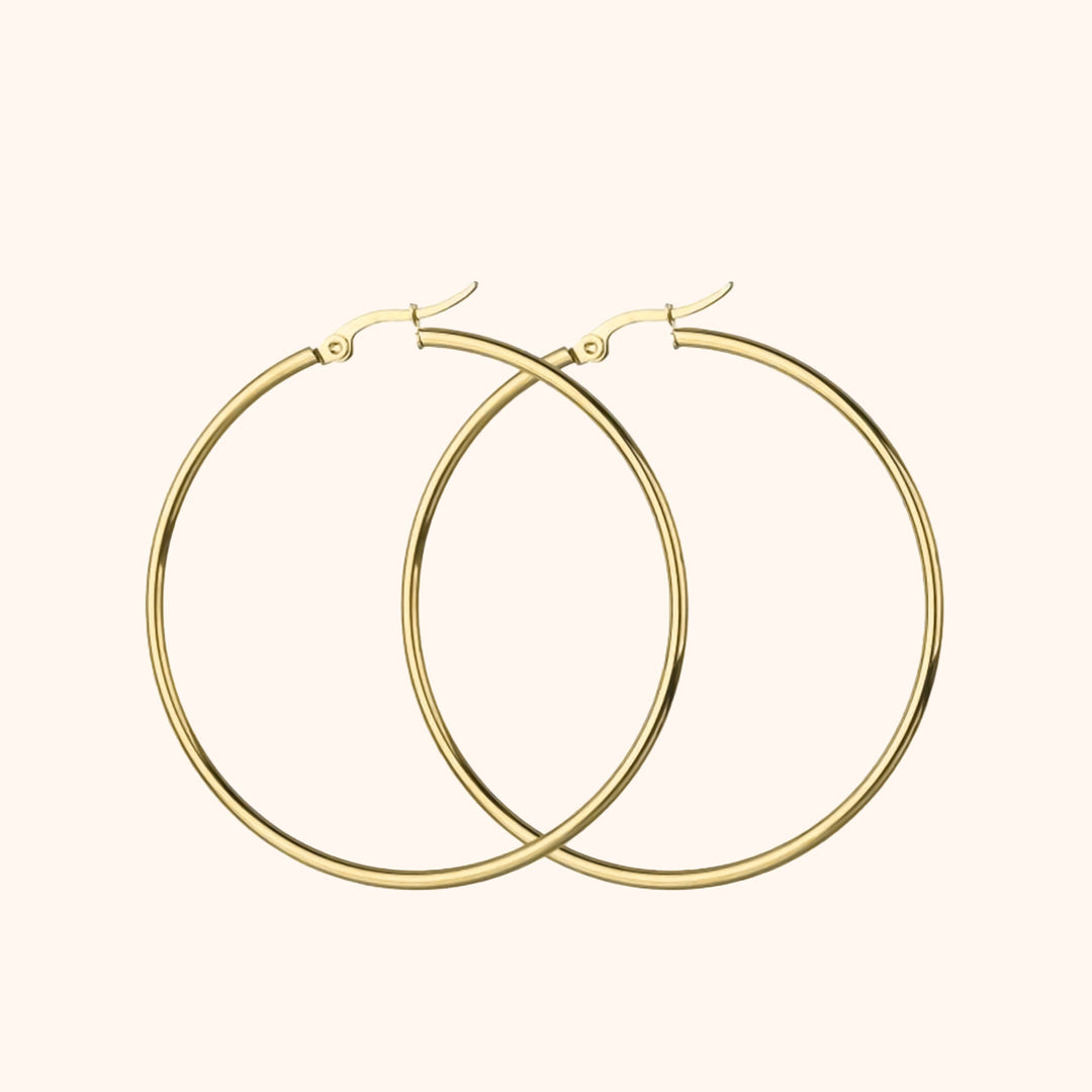 Large Hoop Earrings - Celeste-2 cm-Gold-State of Style