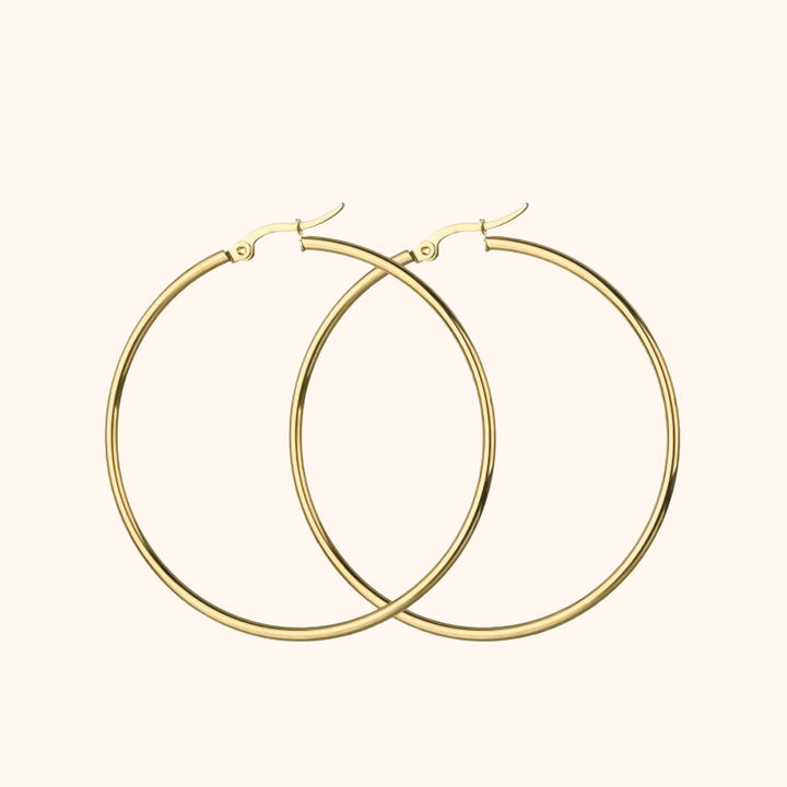 Large Hoop Earrings - Celeste-2 cm-Gold-State of Style