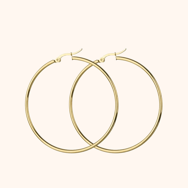 Large Hoop Earrings - Celeste-2 cm-Gold-State of Style