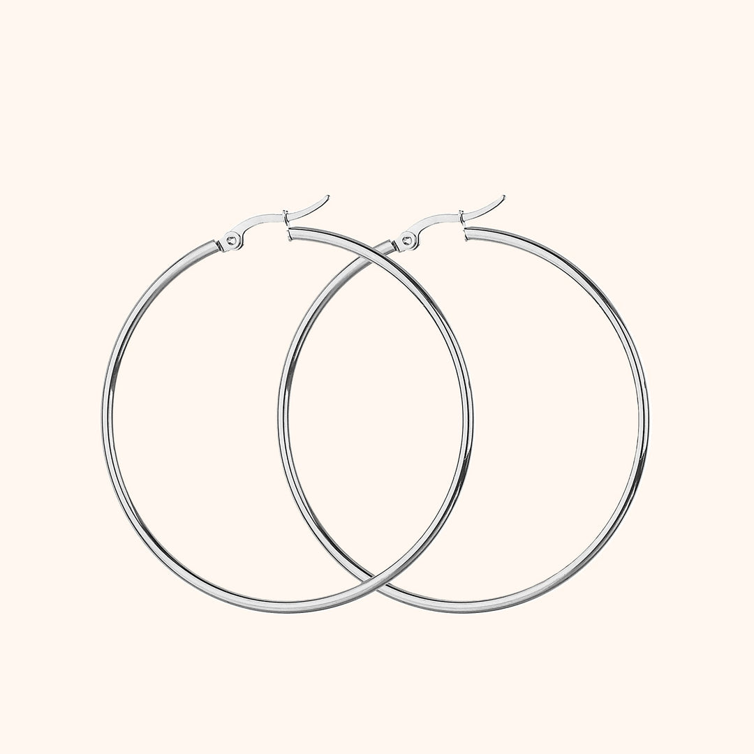 Large Hoop Earrings - Celeste-2 cm-Silver-State of Style