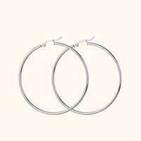 Large Hoop Earrings - Celeste-2 cm-Silver-State of Style
