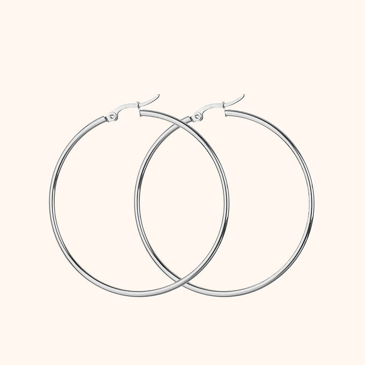 Large Hoop Earrings - Celeste-2 cm-Silver-State of Style