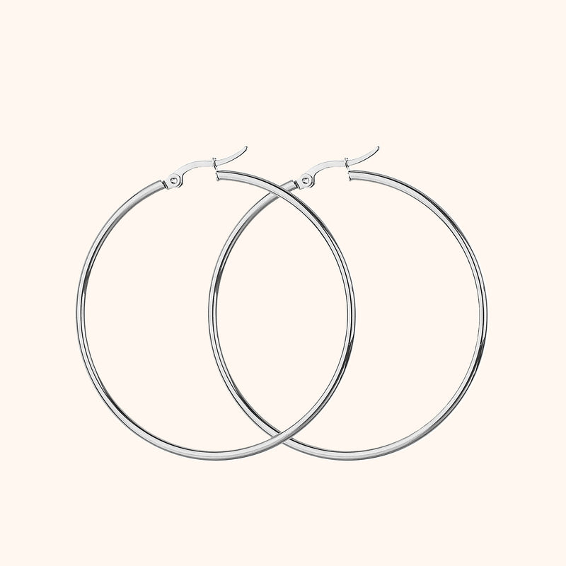 Large Hoop Earrings - Celeste-2 cm-Silver-State of Style