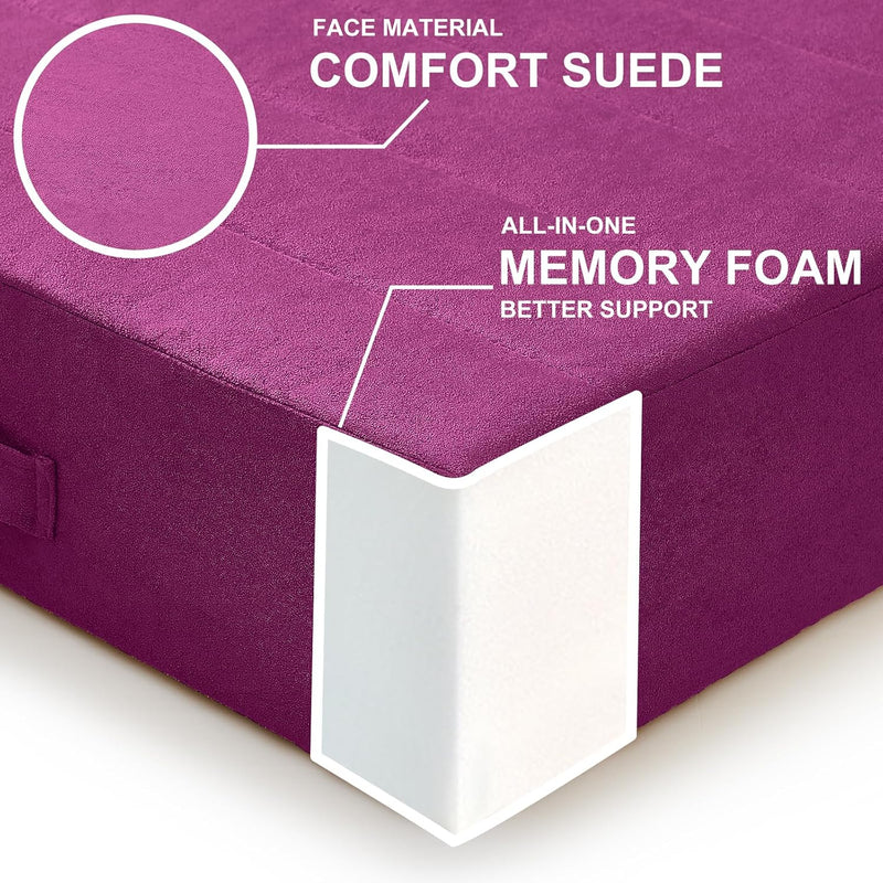 Large Meditation Cushion with Thick Foam & Soft Cover-Bordeaux Red-State of Style