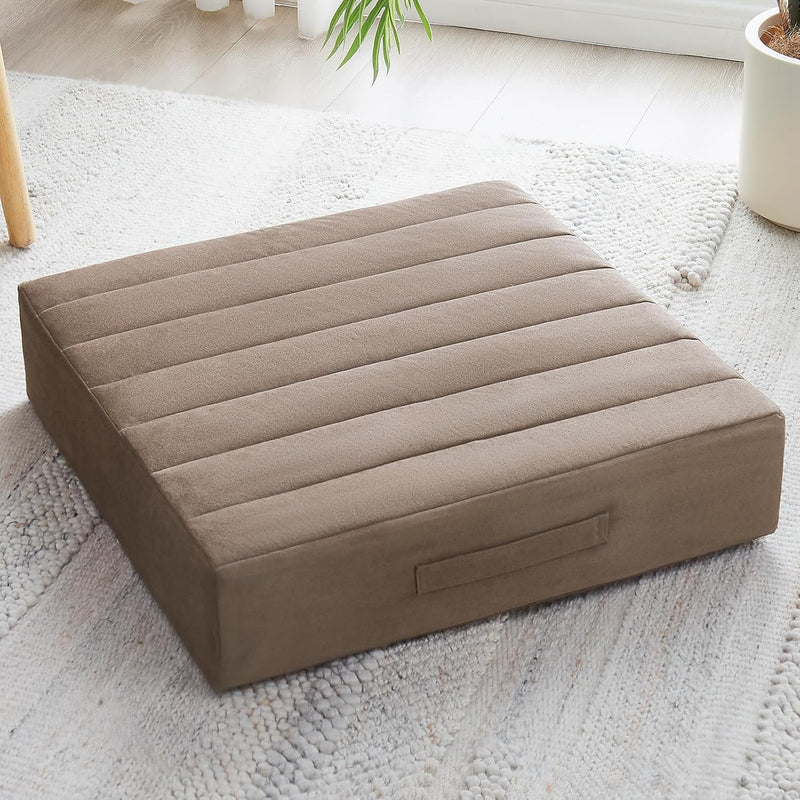Large Meditation Cushion with Thick Foam & Soft Cover-Coffee-State of Style