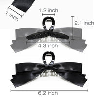 Large Satin Bow Clips-2 pieces Black-State of Style