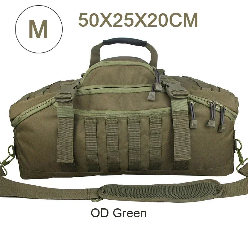 Large Tactical Duffel Bag and Backpack - TrailTrek Duffle-M-Black-State of Style