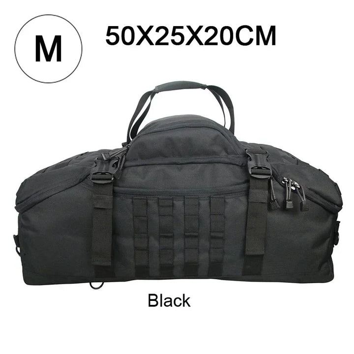 Large Tactical Duffel Bag and Backpack - TrailTrek Duffle-M-Black-State of Style