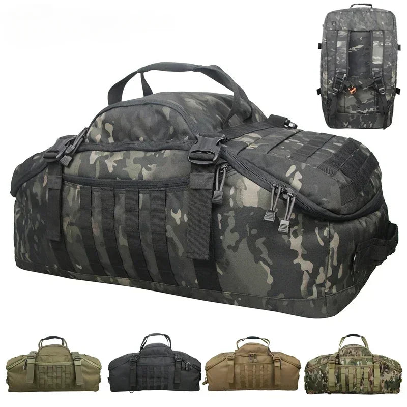 Large Tactical Duffel Bag and Backpack - TrailTrek Duffle-M-Black-State of Style