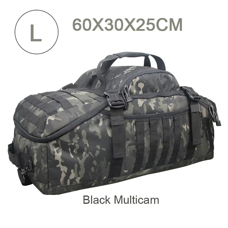 Large Tactical Travel Bag and Backpack - TrailTrek Duffle-Black-L-State of Style