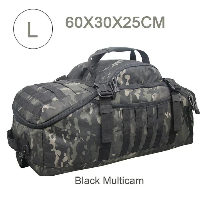Large Tactical Travel Bag and Backpack - TrailTrek Duffle-Black-L-State of Style