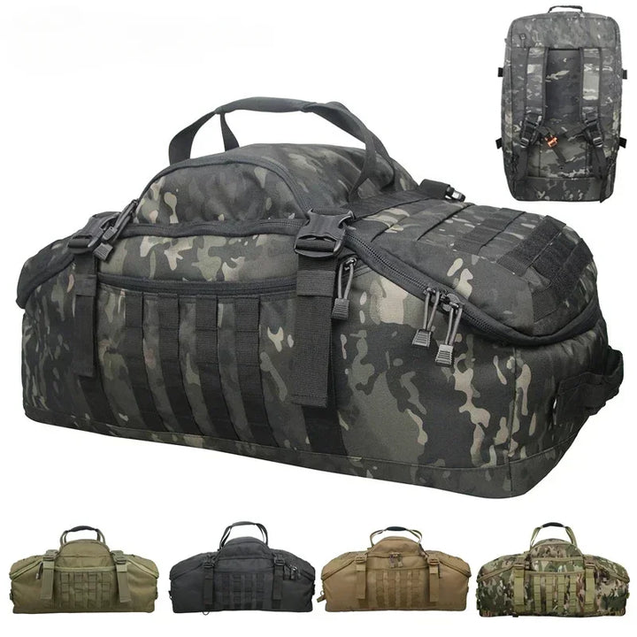 Large Tactical Travel Bag and Backpack - TrailTrek Duffle-Black-L-State of Style