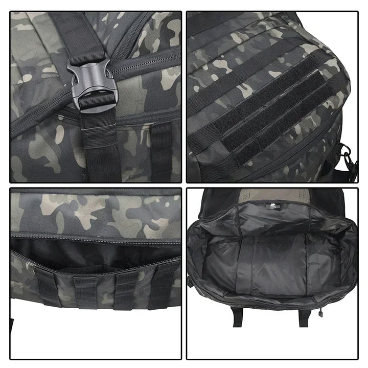 Large Tactical Travel Bag and Backpack - TrailTrek Duffle-Black-L-State of Style