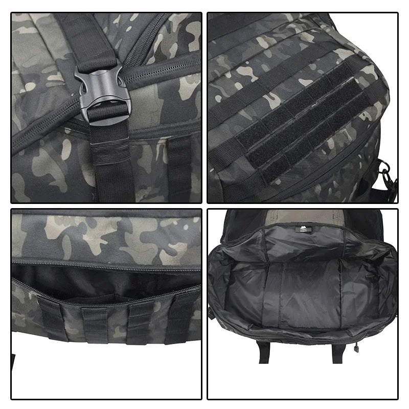 Large Tactical Travel Bag and Backpack - TrailTrek Duffle-Black-L-State of Style
