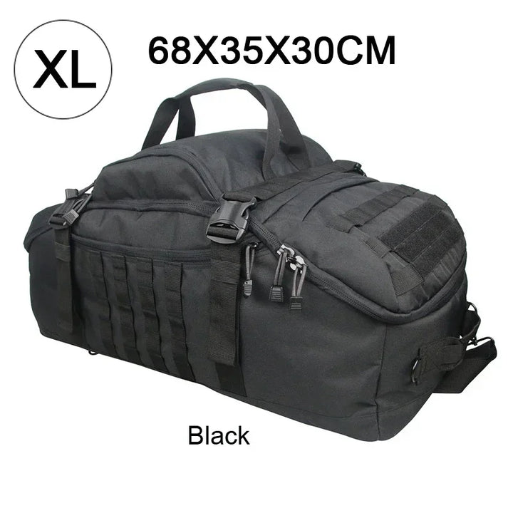 Large Tactical Travel Bag and Backpack - TrailTrek Duffle-Black-L-State of Style