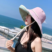 Large women's sun hat with wide brim - Livia-Pink-State of Style