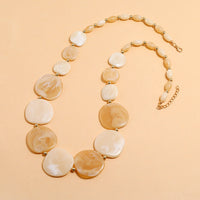 Large Wooden Bead Necklace-BEIGE-State of Style