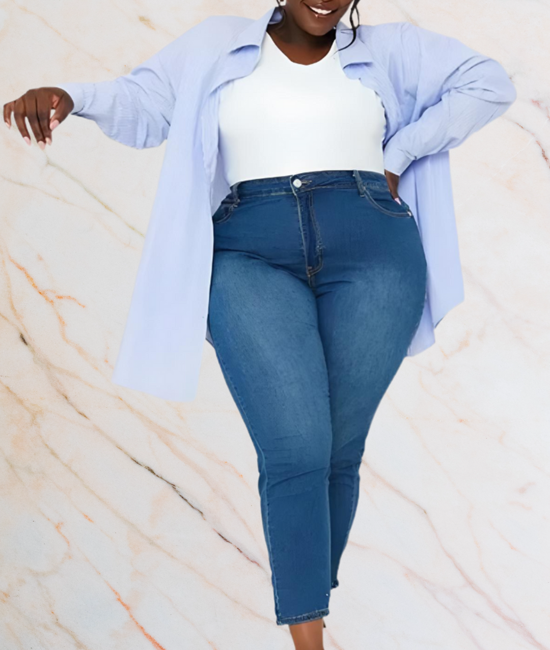 Larisa – High-Waisted Plus Size Jeans with a Flattering Fit-S-Blue-State of Style
