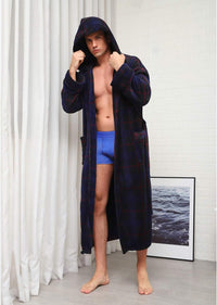 Lars Luxury Men's Robe with Hood-Black-S-State of Style