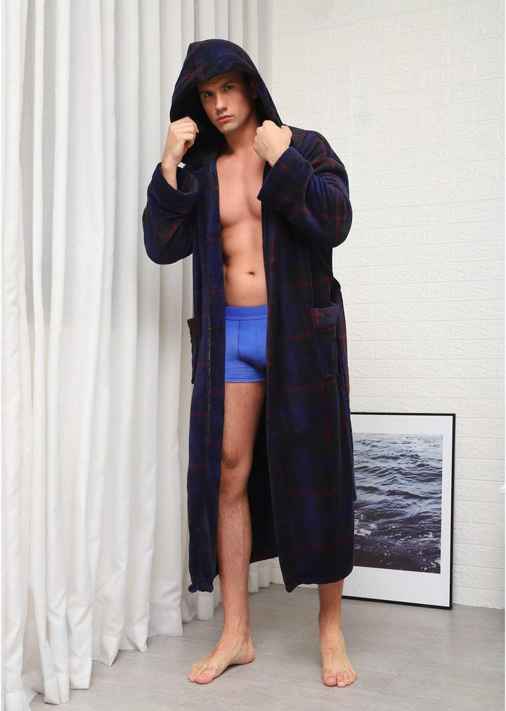 Lars Luxury Men's Robe with Hood-Black-S-State of Style