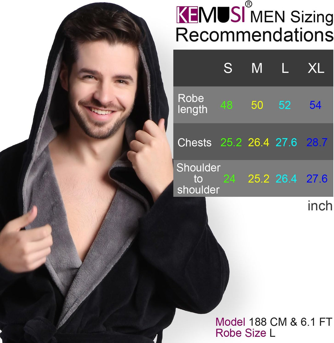 Lars Luxury Men's Robe with Hood-Black-S-State of Style