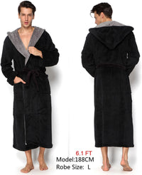 Lars Luxury Men's Robe with Hood-Black-S-State of Style