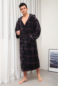 Lars Luxury Men's Robe with Hood-Black-S-State of Style