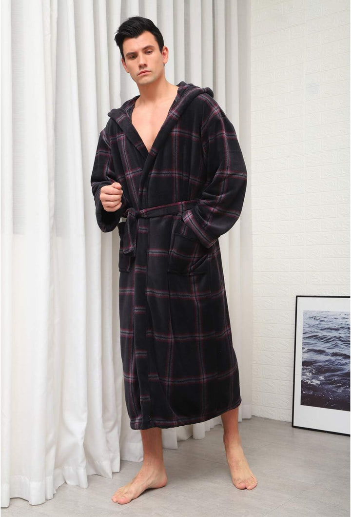 Lars Luxury Men's Robe with Hood-Black-S-State of Style
