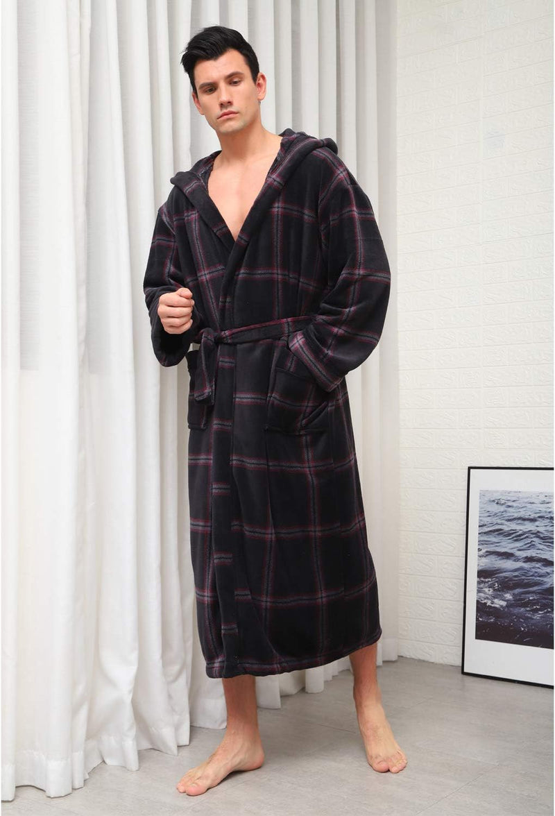 Lars Luxury Men's Robe with Hood-Black-S-State of Style