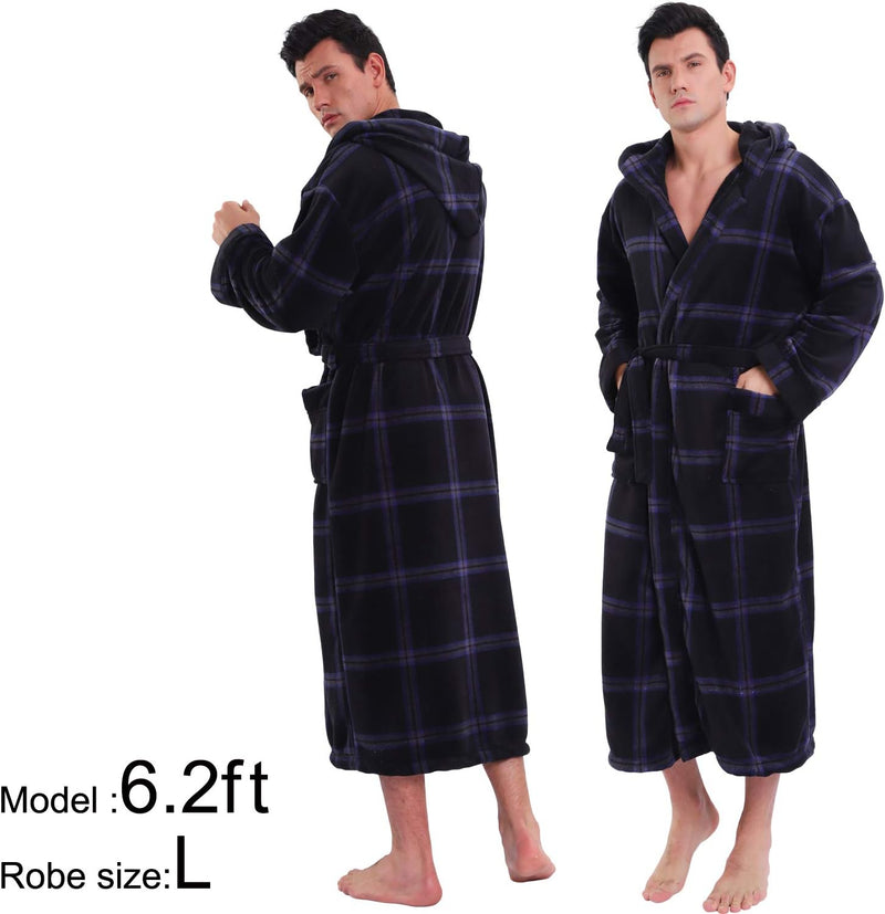 Lars Luxury Men's Robe with Hood-Black-S-State of Style