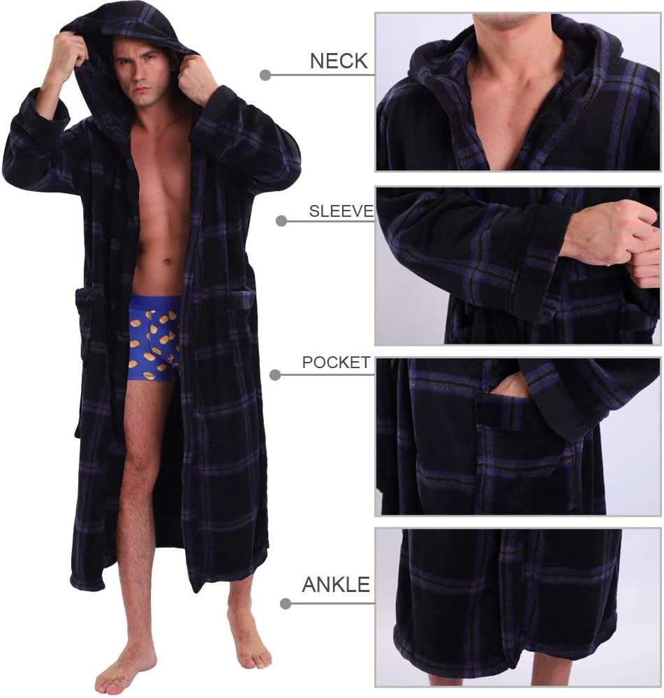 Lars Luxury Men's Robe with Hood-Black-S-State of Style