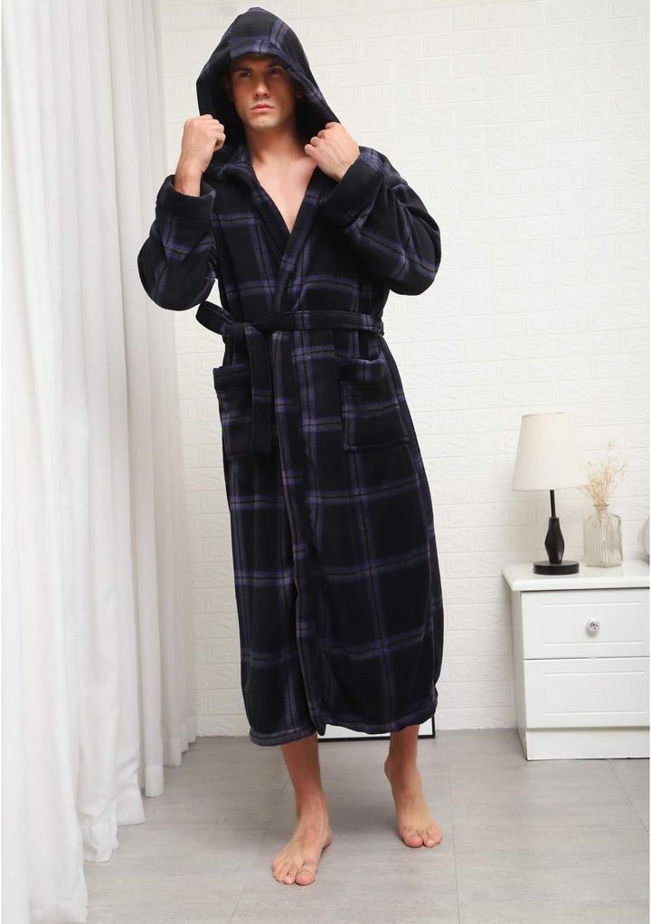 Lars Luxury Men's Robe with Hood-Black-S-State of Style