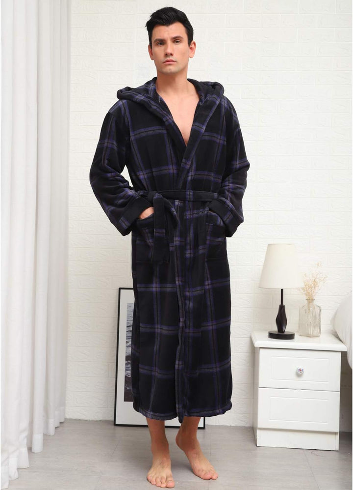 Lars Luxury Men's Robe with Hood-Black-S-State of Style