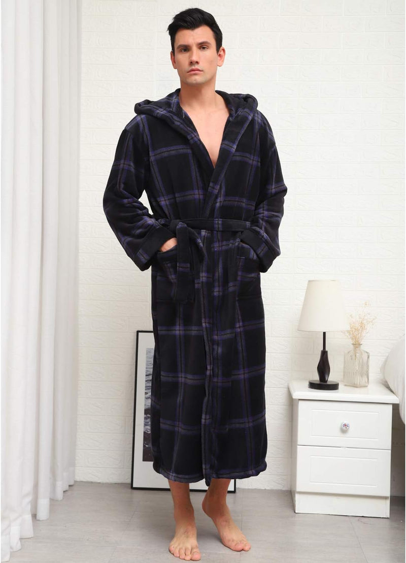 Lars Luxury Men's Robe with Hood-Black-S-State of Style