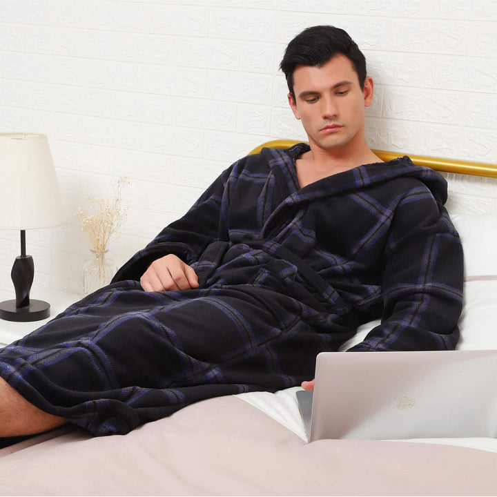 Lars Luxury Men's Robe with Hood-Black-S-State of Style