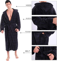 Lars Luxury Men's Robe with Hood-Black-S-State of Style
