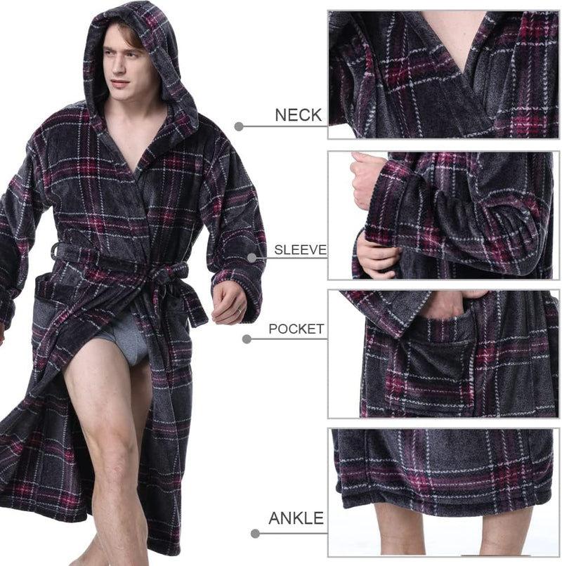 Lars Luxury Men's Robe with Hood-Black-S-State of Style
