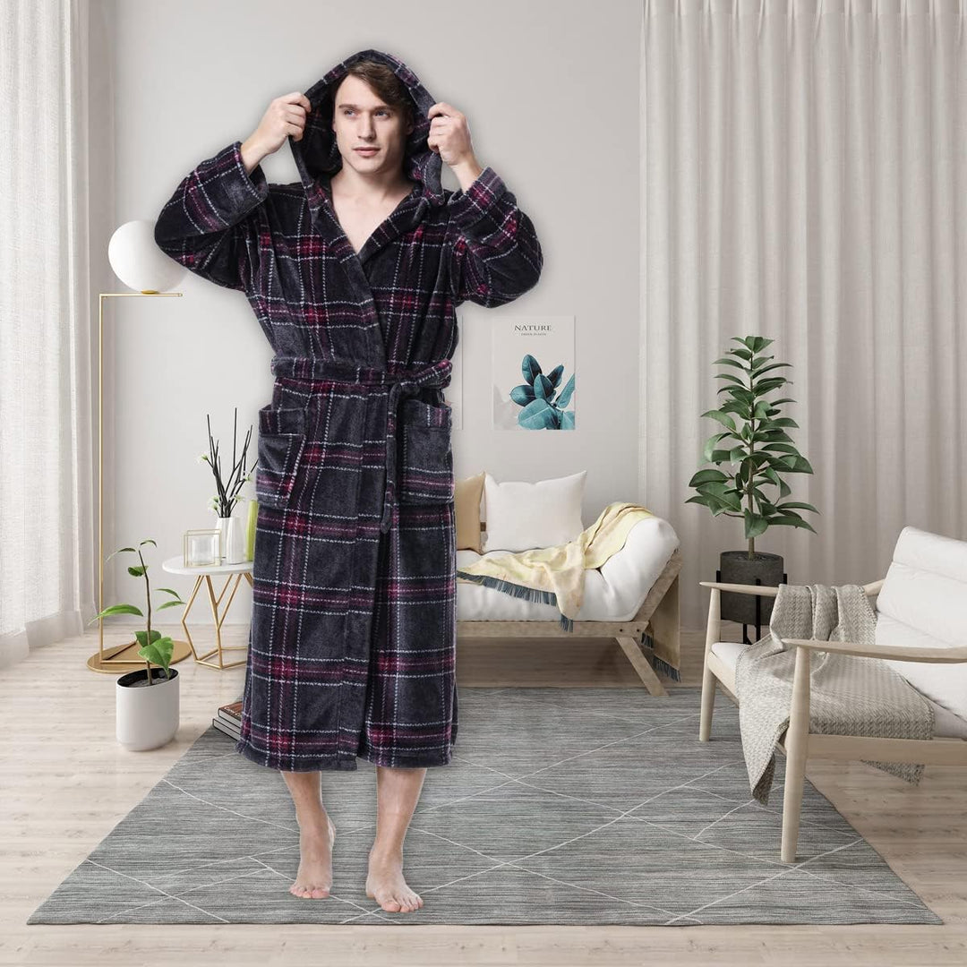 Lars Luxury Men's Robe with Hood-Black-S-State of Style